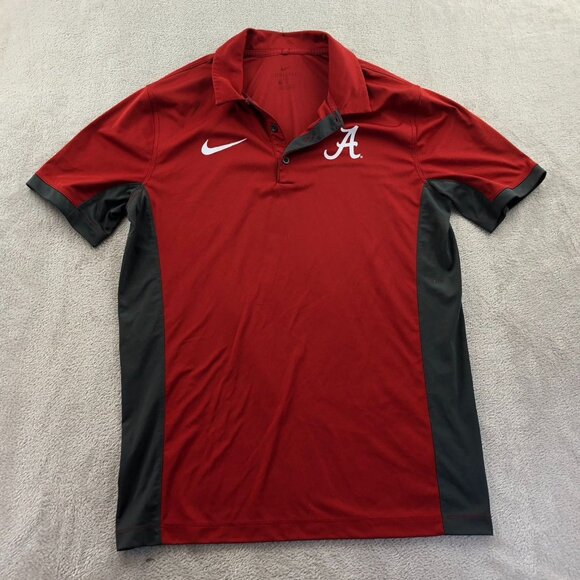 Alabama Crimson Tide Nike Mens Dri-FIT Polo Shirt Red & Gray Size M - Picture 9 of 10
